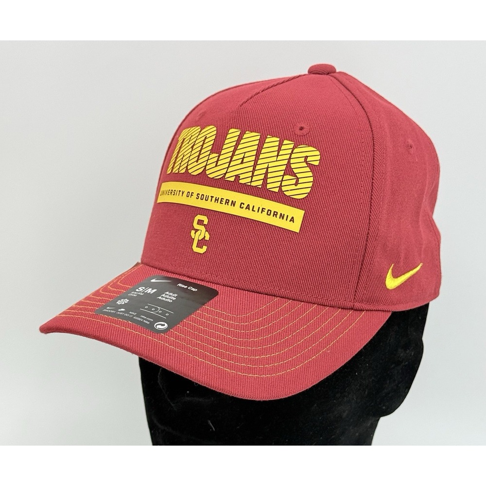 Nike On Field USC Trojans Dri-FIT Swoosh Flex Rise Cap Hat Team Issue S/M NWT